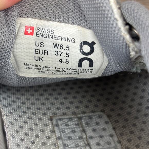 On Cloud 5 Terry Running Shoes Women's 6.5 Gray Glacier Lunar Athletic Sneakers - Picture 14 of 14